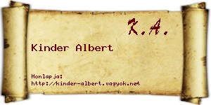 Kinder Albert névjegykártya