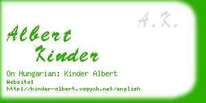 albert kinder business card